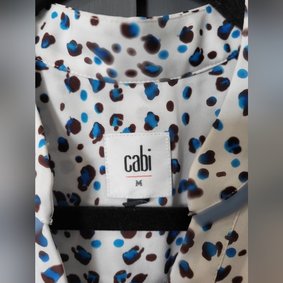 Cabi Womens Camila Sleeveless Blue, White & Black Leopard Print Dress Size M EUC - Picture 2 of 7